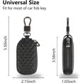 thumbnail image 4 of GFDYREE Universal Remote Key Fob Cover, Car Key Case/Protector, Genuine Leather Car Smart Keychain Holder Metal Hook and Keyring Zipper Bag - Black Plaid, 4 of 6