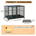 thumbnail image 7 of Ladcaser Heavy Duty Dog Crate 47 Inches Large Metal Dog Kennel with Flexible Divider, 2 Door Pet Cage with Removable Tray and Wheels for Small Medium Large Pets, 7 of 7