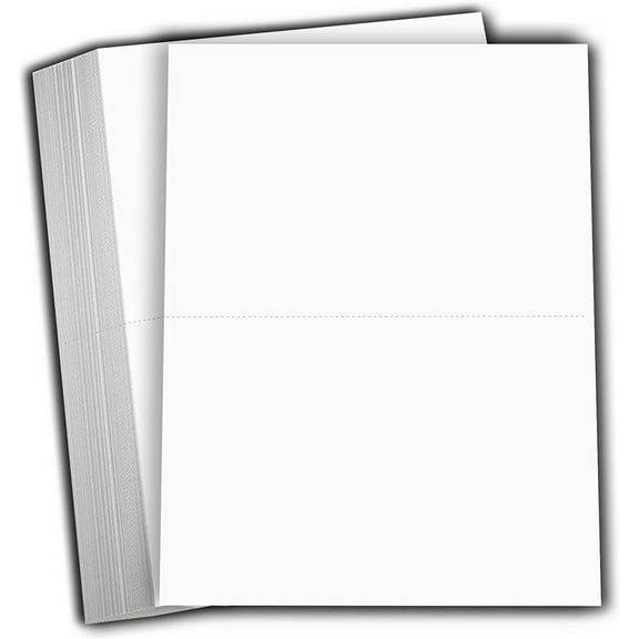 Hamilco White Cardstock Thick Paper - Blank Index Flash Note & Post Cards - 5 1/2 X 8 1/2" 80 lb Perforated Card Stock - 100 Pack