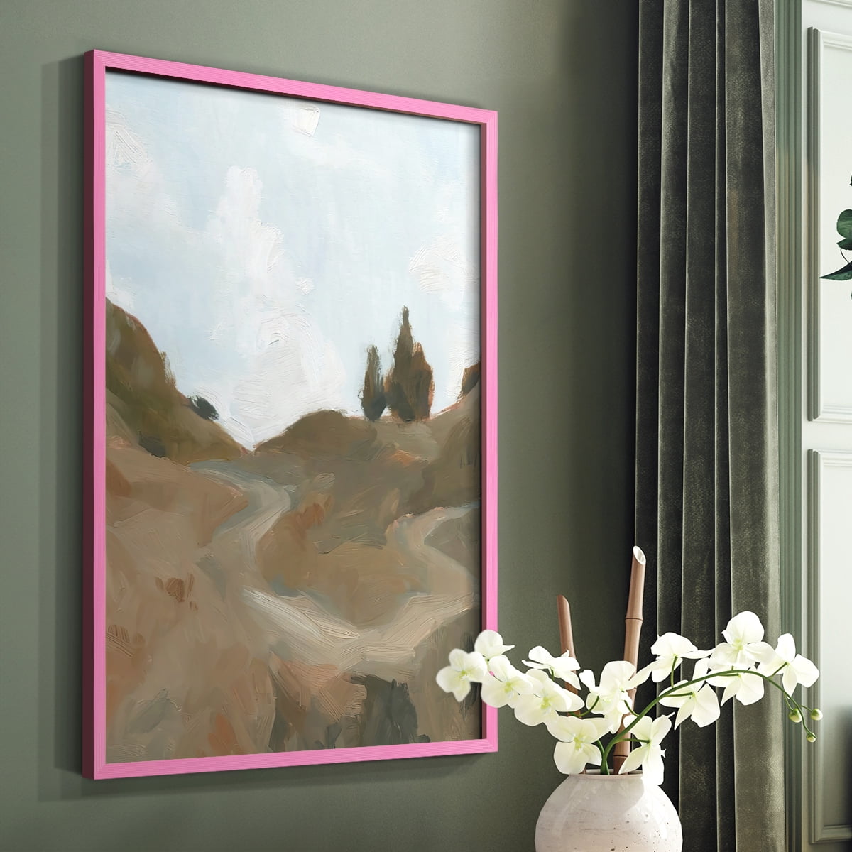 West Fork Hiking Trail III Framed Print in Pink Solid Wood 8 x 10 Framed Print