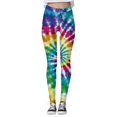 thumbnail image 2 of xfsWaSs Leggings for Women Tropical Print High Waisted Yoga Pants Floral/Tie Dye/Striped Workout Leggings Casual Stretch Athletic Bottoms, 2 of 4