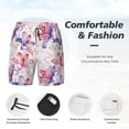 thumbnail image 5 of Lsque Mens Swim Trunks Lilies Flowers Pattern - Bathing Suit Compression Liner - Beach Swim Shorts Swimwear - (S-3XL) - Stretch Quick Dry -XX-Large, 5 of 9