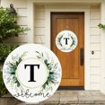 thumbnail image 2 of Clearance! Monogram Letter Welcome Sign for Front Door Rustic Green Floral Family Initial House Warming Decor Spring Summer Wooden Wreath Personalized Sign for House Front Porch 12 Inch, 2 of 9
