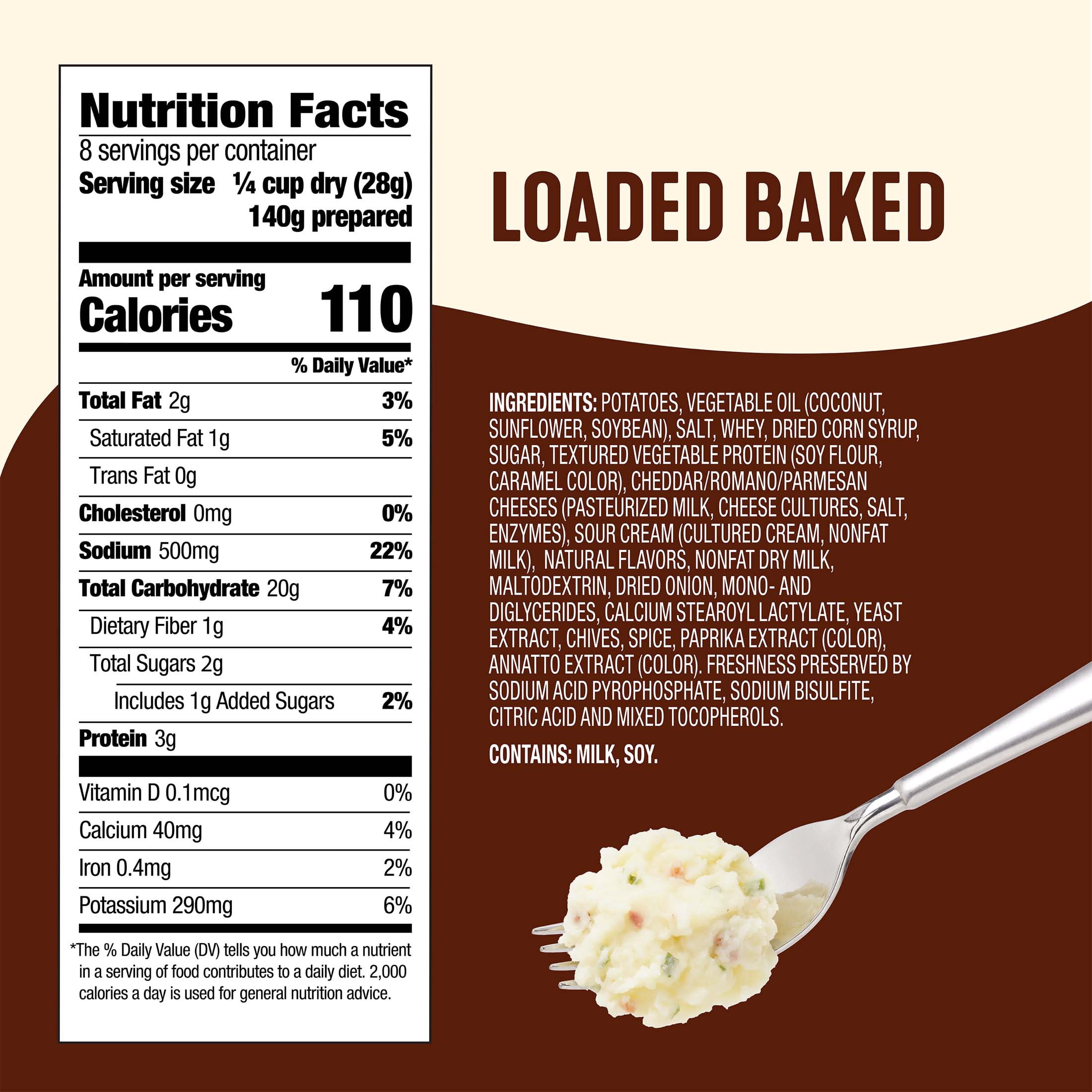 (6 pack) Idahoan Loaded Baked Mashed Potatoes Family Size, 8 oz Pouch