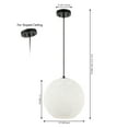 thumbnail image 4 of JONATHAN Y Lacey 12" 1-Light Bohemian Minimalist Iron/Rope Woven Globe LED Pendant, White/Black, 4 of 11