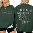 thumbnail image 5 of God Is Within Her She Will Not Fall Sweatshirt – Double Sided Christian Pullover, Coquette Bow Jesus Sweater, Bible Verse Faith Based Gift for Women, 5 of 7
