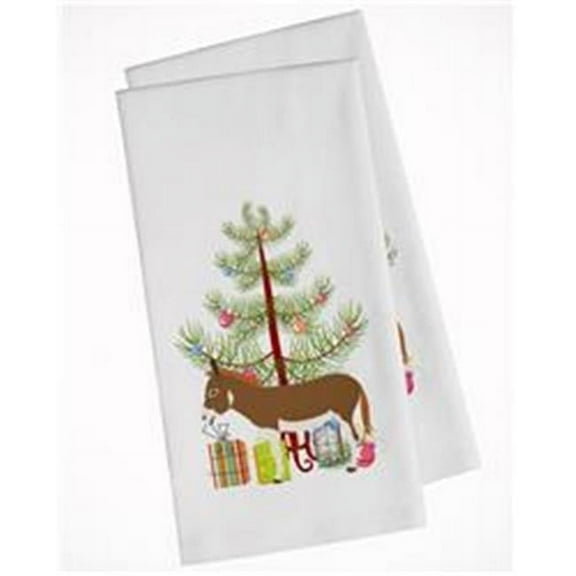 Miniature Mediterranian Donkey Christmas White Kitchen Towel - Set of 2