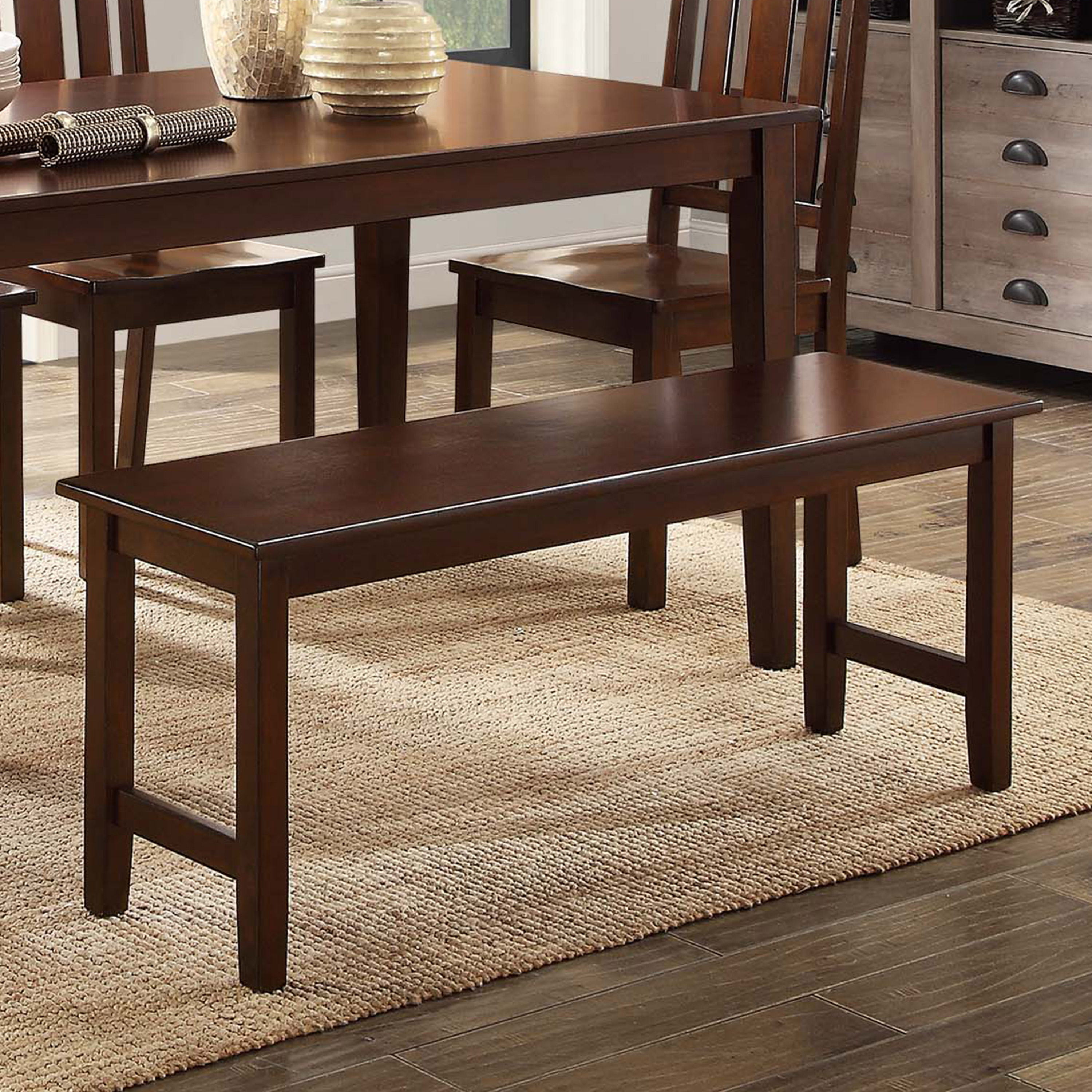 Better Homes and Gardens 6-Piece Dining Set with Upholstered Chairs &amp; Bench, Mocha/Beige - image 2 of 4