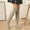 Grey, variant on Dyfzdhu Women Casual Wool Pile Socks Soild Color Over Knee Woolen Stockings