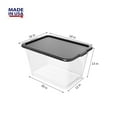 thumbnail image 3 of SimplyKleen 14.5-Gallon 4 pack Reusable Stacking Plastic Storage Containers with Lids, Black/Clear, 3 of 9