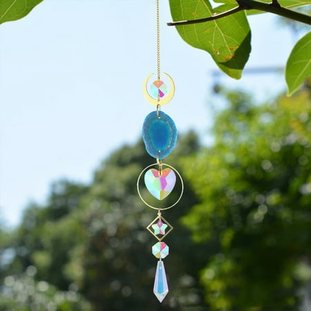 

SunCatcher Natural Stone Piece Pendant Hanging Ball Decoration Rainbow Maker