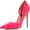 Pink Neon, variant on Aqua | Dion Half d'Orsay High-Heel Pumps | Black Patent