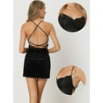 thumbnail image 2 of DARING DIVA Women's Glitter Party Crisscross Back Spaghetti Strap S Black, 2 of 6