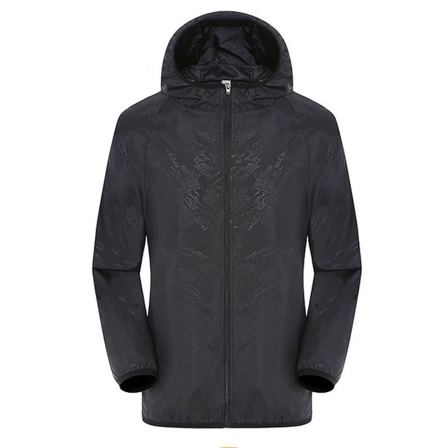 WEIYLL Womens Fleece Jacket Windproof Ultra-Light Rainproof Windbreaker Black Ladies Fall Tops And Blouses Size M