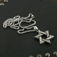 thumbnail image 6 of HZMAN Magen Star of David Pendant Necklace Women Men Chain Silver Stainless Steel Israel Necklace (Silver), 6 of 8