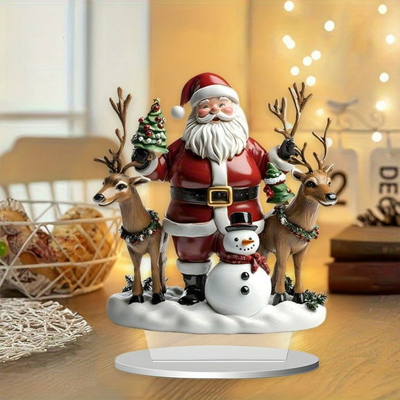 Upgraded Christmas Series Scene Crystal Ball Ornaments Desktop Decoration 2D Acrylic Crafts Ornaments Suitable For Christmas Decoration N