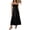 Black, variant on Women's Smocked Tiered Maxi Cami Dress with Sheer Overlay 70% Lyocell 30% Polyamide for Elegant Summer Events Today