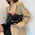 thumbnail image 4 of Sac à Main Rétro en Cuir pour Femmes Couleur Unie Enveloppe (Noir), 4 of 9