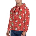thumbnail image 3 of Uemuo merry Christmas gnome Pattern Men's Hoodie - Casual Pullover Hoodie with Kangaroo Pocket, Stylish Hooded Sweatshirt for Everyday Wear-4X-Large, 3 of 7