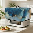 thumbnail image 2 of TSOVTHRID Blue Golden Marble Texture Print Microwave Oven Cover Dustproof Microwave Oven Cloth Cover Heat-Resistant Small Appliance Covers Case Protection Protector, 20.9"W x 15.7"D x 12.4"H, L, 2 of 7