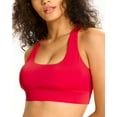 thumbnail image 2 of WANOSS Women's Strappy, Longline, Crossback, Padded, Medium Support Yoga Sports Bra, Red, 2 of 20