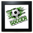 thumbnail image 1 of Green Soccer Deportes Futbol Mesa de pared con marco cuadrado negro, 1 of 4