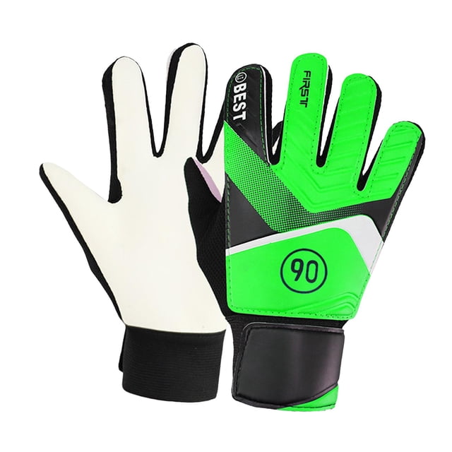 Guantes para niños, guantes de agarre fuerte, antideslizantes, acolchados con espuma de látex, profesionales Verde