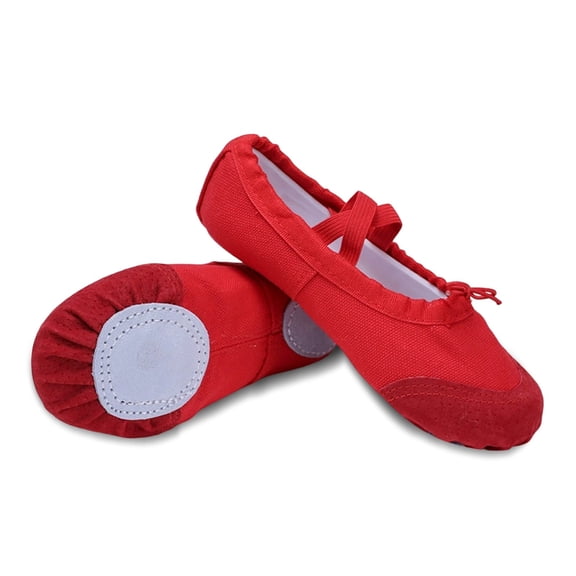 Girls Ballet Shoes Dance Slippers with Drawstring, Professional Ballet Flats for Kids Gymnastics Training Shoes