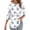 32-Multicolor, variant on Going out Tops for Women 3/4 Sleeve Shirts Floral Ruched Crew Neck Blouses Ruffle Work Clothes Multicolor M