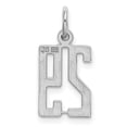 thumbnail image 4 of Sterling Silver Rhodium-plated Small Elongated Polished Number 29 Charm, 4 of 4