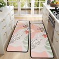 thumbnail image 4 of Kitchen Rugs Sets Of 2,Orange Boho Plant Pattern Anti Fatigue Kitchen Mat Rugs Non Slip Washable,Decorative Kitchen Floor Mats for Kitchen,Sink,Laundry,17"x47"+17"x47", 4 of 5
