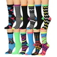 thumbnail image 1 of Colorfut Women's 12 Pairs Colorful Patterned Crew Socks WC33-AB, 1 of 3