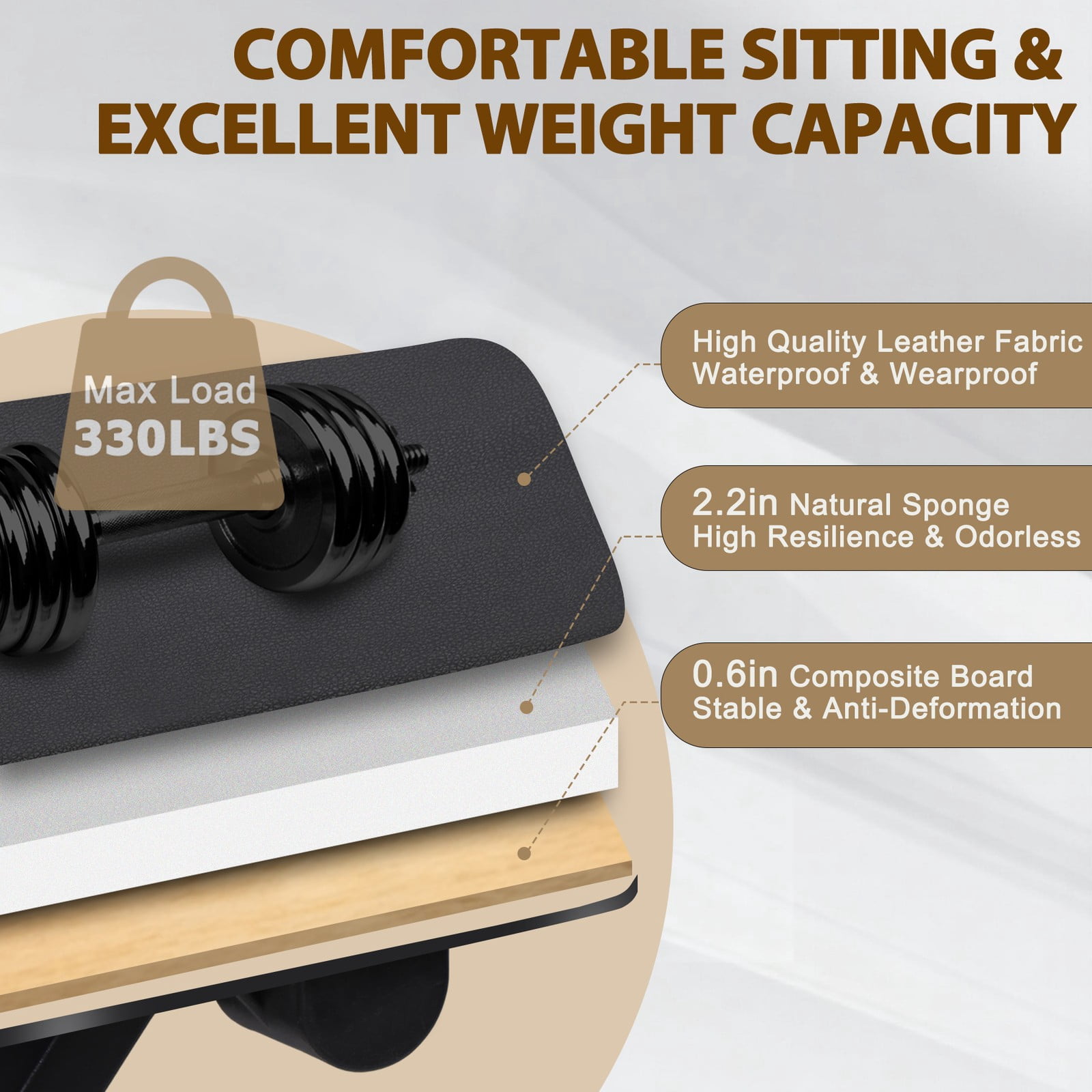 Adjustable Piano Bench, Waterproof Synthetic Leather Padded Stool, X-Style Piano Stool with Thicken Soft Cushion, Keyboard Bench for Keyboards Piano Guitar,Black