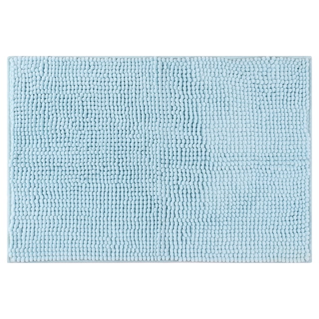 Alfombrillas de baño REGALWOVEN, suaves y esponjosas, tapetes antideslizantes de microfibra extra gruesos, azules, 20" x 32"