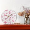 thumbnail image 6 of GZHJMY Round Digital Clock Watercolor Pink Butterfly Creative Decorative Quiet Not Ticking Clock,Bedroom Living Room Bathroom Kitchen Office Wall Ornament (Black 10x10In), 6 of 7
