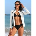 thumbnail image 6 of ANFERRY Womens Rash Guards Long Sleeve Full Zip Swim Top Color Block Outdoor Sun Protection Jacket, 6 of 7