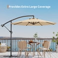 thumbnail image 3 of Garvee 10 feet Offset Hanging Patio Umbrella, 8 Ribs, Tan, 3 of 7