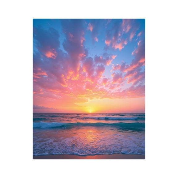 Paint by Numbers Kit for Adults, Sunset Ocean Waves Sky Clouds Paint by Numbers, Easy Paint by Numbers Kit for Adults Beginner, DIY Adult Paint by Number Kits on Canvas, 12x16in Home Decor