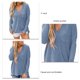 thumbnail image 2 of Tops De Manga Larga Con Cuello En V Para Mujer, Con Bolsillo En El Pecho, Lavables A Máquina, Sueltos, Informales, De Manga Larga, Para Ir De Compras A La Oficina, 2 of 4