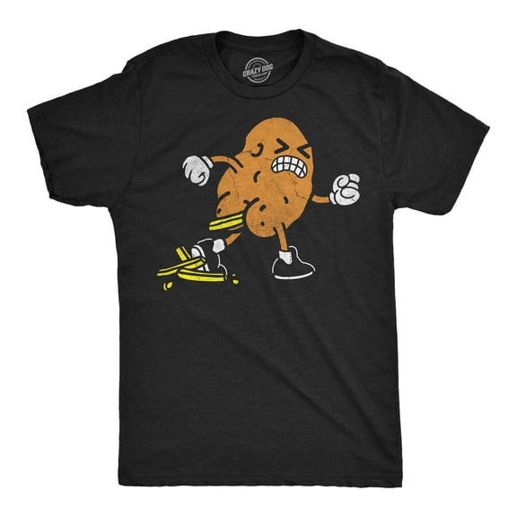 Mens Funny T Shirts Potato Pooping French Fries Sarcastic Food Graphic Novelty Tee for Men Graphic Tees