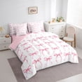 thumbnail image 3 of Castle Fairy Kids Kawaii Bowknot Twin Bedding Sets,Dreamy Ribbon Bow Bedding Comforter Set, 3 of 8