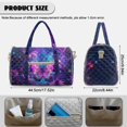 thumbnail image 7 of Garronmavis Purple Galaxy Butterfly Quilted Duffle Bag for Women, Large Weekender Bag Overnight Carry On Bag with Luggage Sleeve for Travel, Gym, Weekend Getaways, 7 of 7