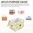 thumbnail image 6 of Yayeee Collapsible Cube Storage Bin with Lid Fabric Closet Decorative Basket with Handles, Floral Birds Pattern, 6 of 7