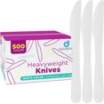 thumbnail image 4 of Displastible Disposable White Plastic Knives - 500 Count - Heavyweight BPA-Free Cutlery Utensils, 4 of 8