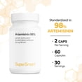 thumbnail image 6 of SuperSmart - Artemisinin 98% (Sweet Wormwood) 300 mg per Day - Artemisia Annua Supplement | Non-GMO & Gluten Free - 60 Vegetarian Capsules, 6 of 9