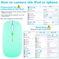 thumbnail image 6 of 2.4GHz & Bluetooth Mouse, Rechargeable Wireless LED Mouse for Motorola XOOM MZ604 ALso Compatible with TV / Laptop / PC / Mac / iPad pro / Computer / Tablet / Android - Turquoise, 6 of 7