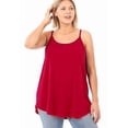 thumbnail image 4 of (ZENANA) Front-Back Reversible (Vneck-ScoopNeck Reversible) Spaghetti Cami Red/XL, 4 of 4