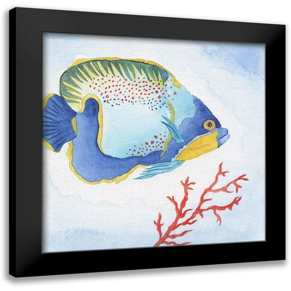 Tava Studios 12x12 Black Modern Framed Museum Art Print Titled - Galapagos Fish I