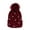 Maroon, variant on Winter Warm Knit Pearls Beanie Hat Skull Cap Pom Beanies for Men Women