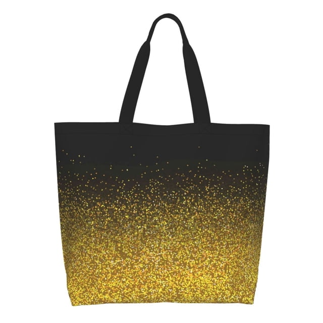 Disketp Gold Glitter Gradient Bolsa Tote Estampada para Mujer, Bolso de Hombro y de Mano para Compras y Viajes